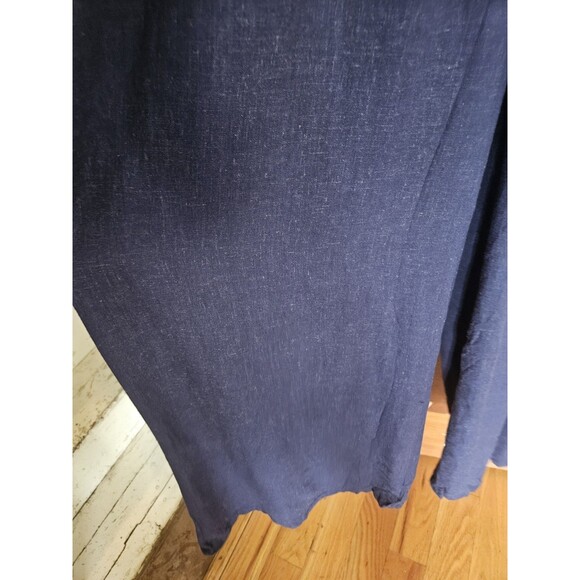 Navy Overalls Romper Jumpsuit Wide Leg 20% Linen Pockets Comfy Women's XL - Picture 7 of 7
